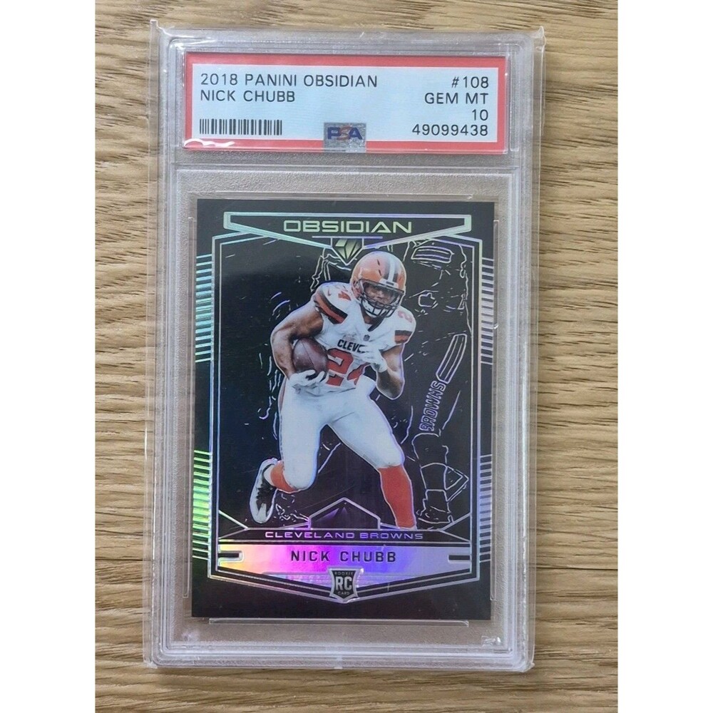 2018 Nick Chubb Panini Obsidian Electric Rookie RC PSA 10 #ED/100